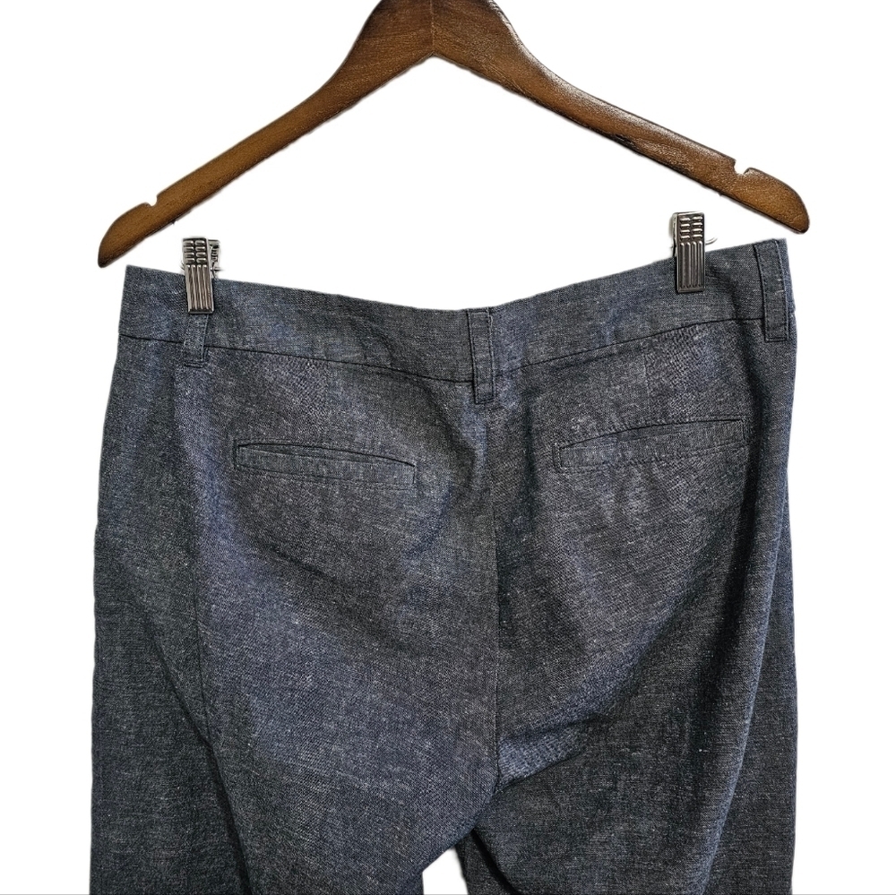 J.Crew linen blend straight leg blue trouser pants size 6 - Picture 5 of 8